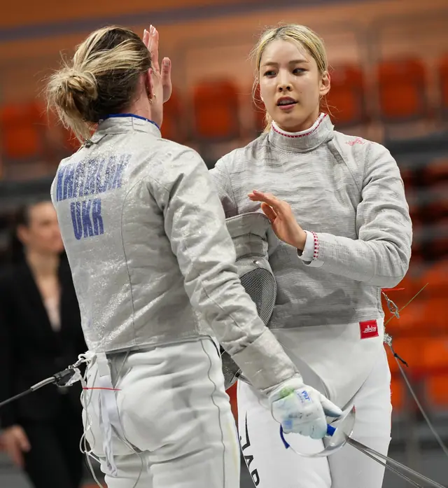 Plovdiv 17-19 May 2024 World Cup – Women’s Saber In photo: EMURA Misaki JPN vs KHARLAN Olga UKR Photo Luca Pagliaricci/Bizzi Team